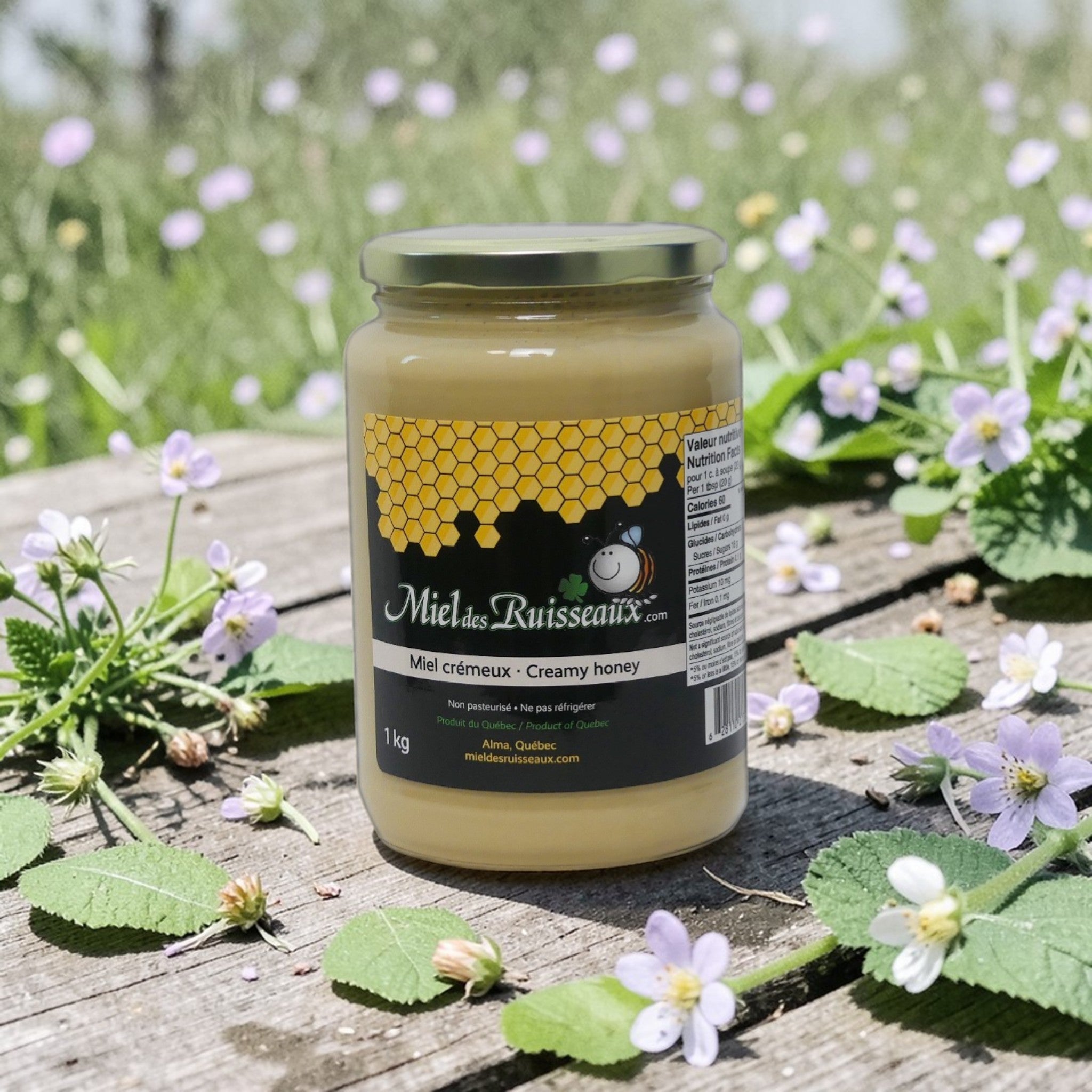 Miel crémeux du Québec 1 kg Miel des Ruisseaux