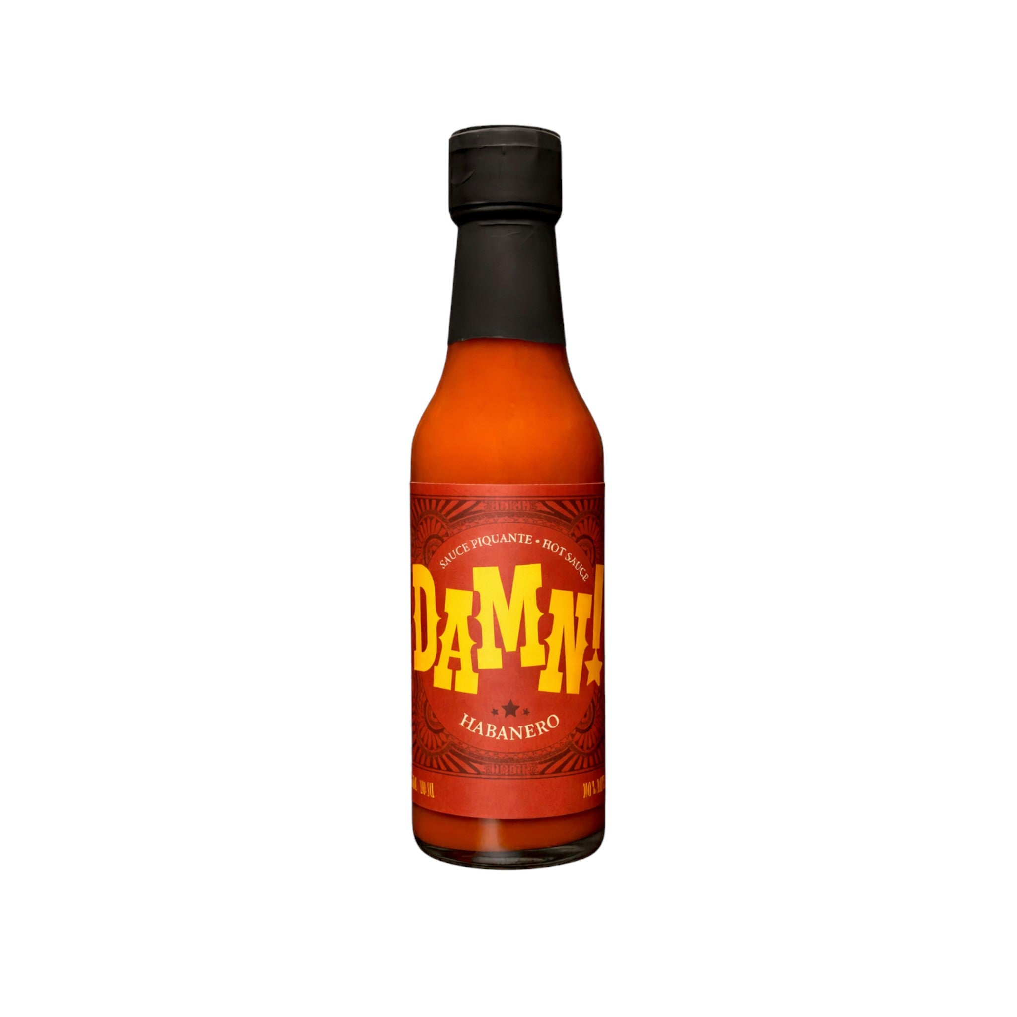 Sauce Damn Habanero piquante artisanale faite au Québec, piment habanero, chaleur progressive, format 148 ml, idéale pour tacos, grillades et fruits de mer