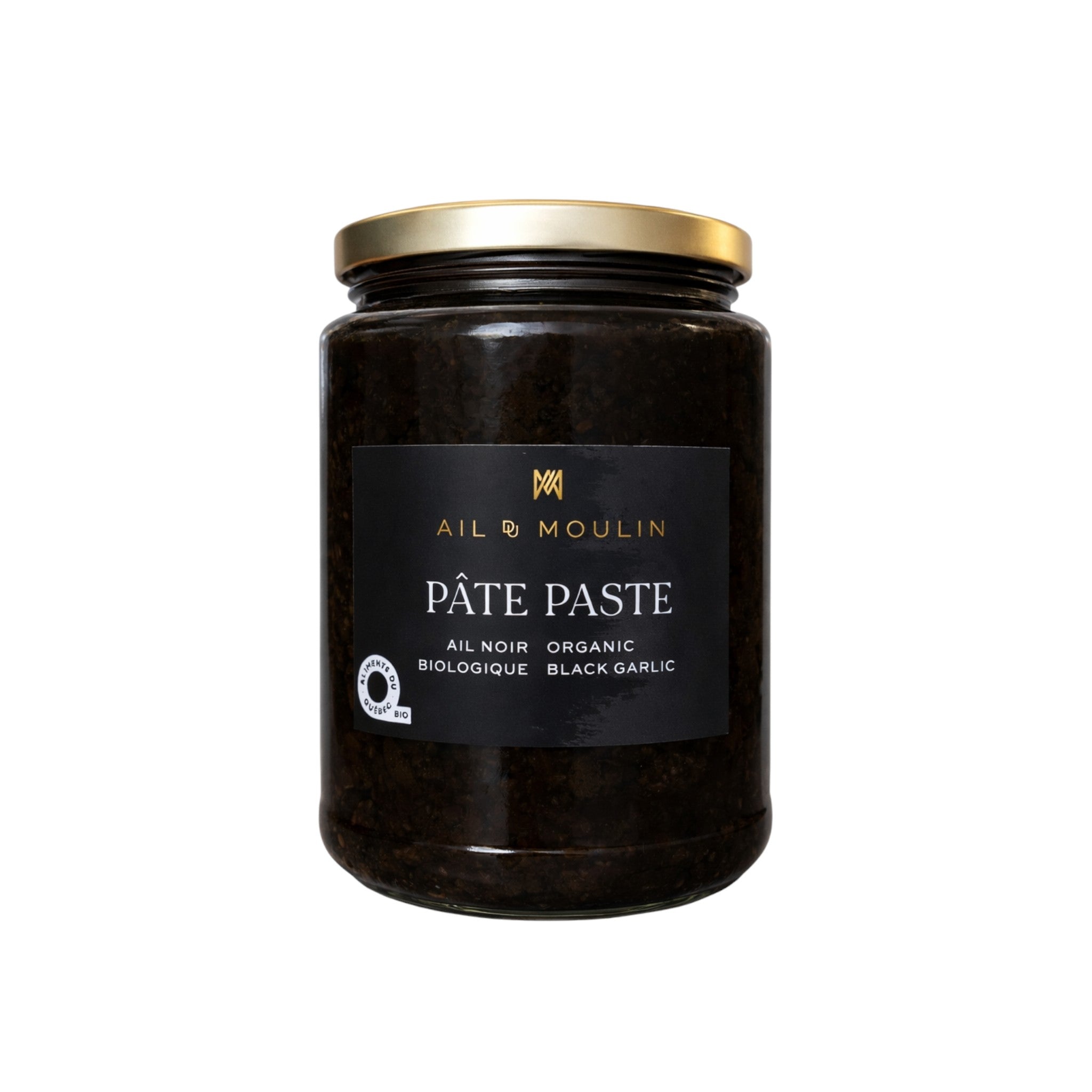 Ail noir biologique , texture moelleuse et saveur umami douce, issu de la réaction de Maillard, idéal pour cuisine gastronomique et transformation